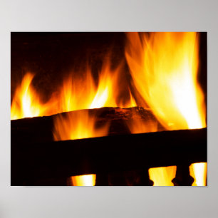 Póster Chimenea en casa
