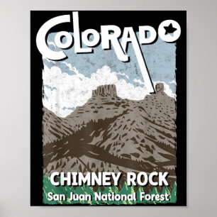 Póster Chimenea roca colorado san juan montañas rocosas