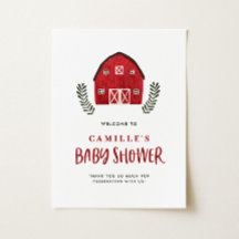 Chimenea Roja A La Acuarela Baby Shower Casa Rural
