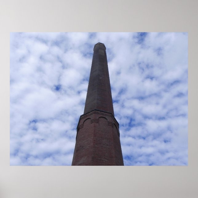 Póster Chimenea solitaria de la fábrica (Frente)