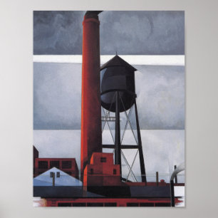 Póster Chimenea y Torre de Agua (por Charles Demuth)
