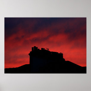 Póster Chimeneas al atardecer