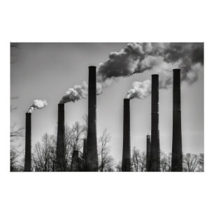 Póster Chimeneas de Humo Negras y Blancas