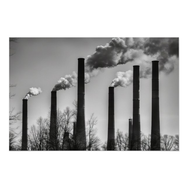 Póster Chimeneas de Humo Negras y Blancas (Anverso)