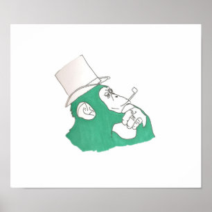 Póster Chimpancé con clase