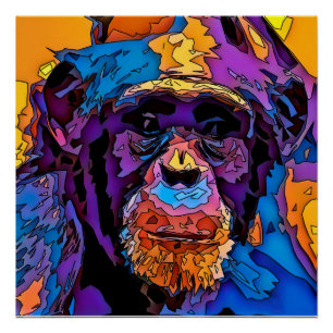 Póster Chimpancé del mosaico