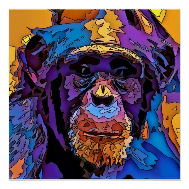 Póster Chimpancé del mosaico (Anverso)