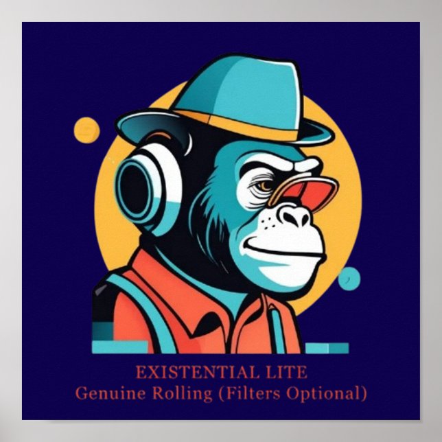 Póster Chimpancé EXISTENCIAL DE LITE (Frente)