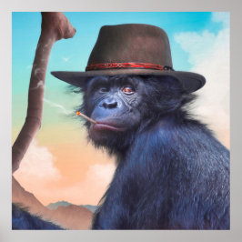PÓSTER CHIMPANZEE MONKEY CHIMPIANNA JONES