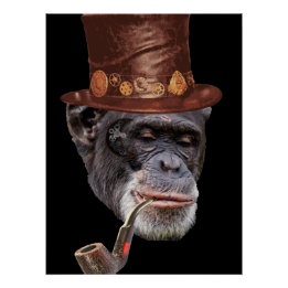 Póster Chimpanzee steampunk style