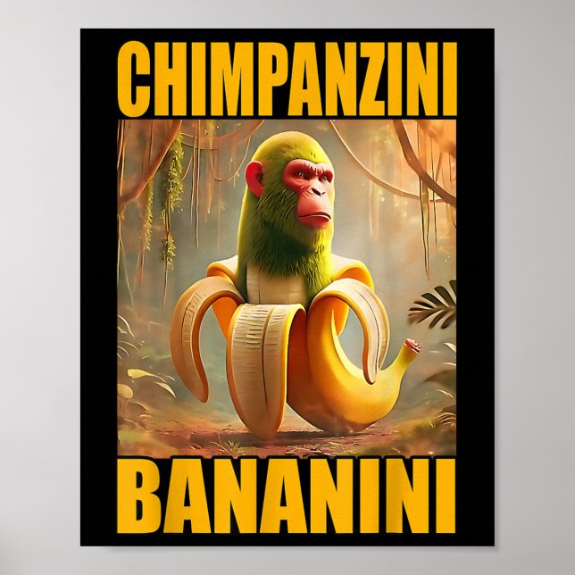 Póster Chimpanzini Bananini Italiano Brainrot Meme Boys,  (Frente)