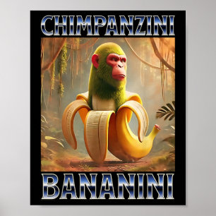 Póster Chimpanzini Bananini - Meme de Brainrot italiano