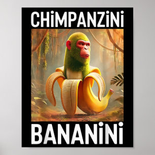 Póster Chimpanzini Bananini - Meme de Brainrot italiano