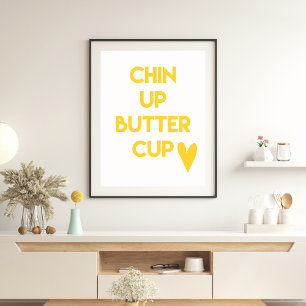 Póster Chin up butcup Motivación divertida