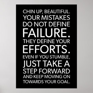 Póster Chin Up Hermoso - Motivación del éxito