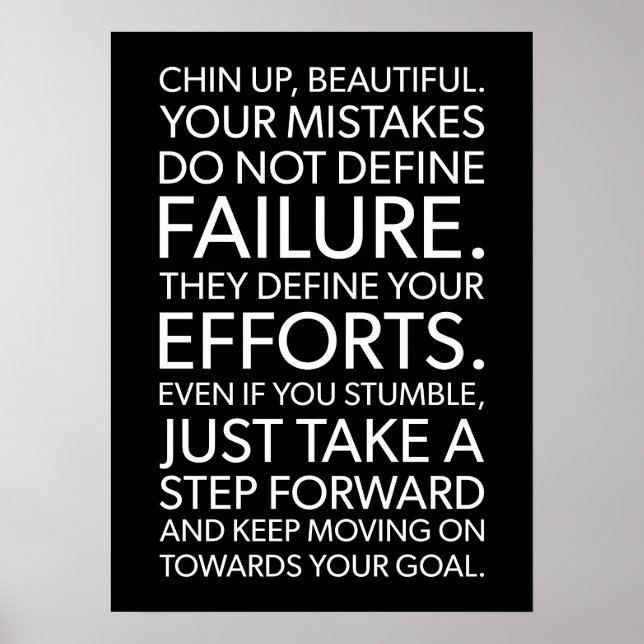 Póster Chin Up Hermoso - Motivación del éxito (Frente)