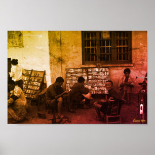 Póster China Antigua Changsha préstamo de libros