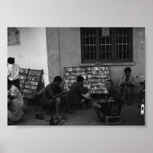 Póster China antigua Changsha préstamo de libros