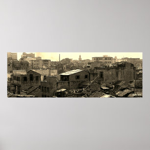 Póster China antigua ciudad de Canton
