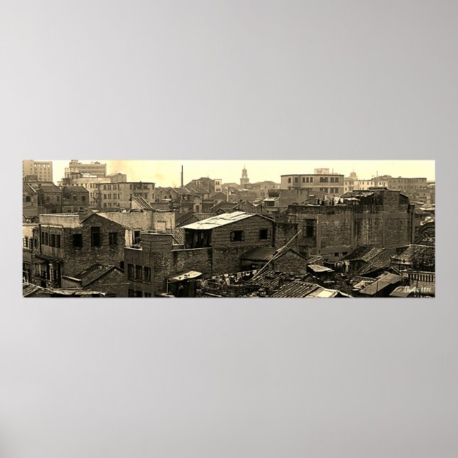 Póster China antigua ciudad de Canton (Frente)