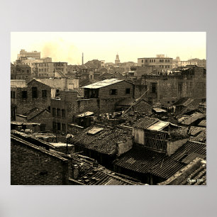 Póster China Antigua ciudad de Canton
