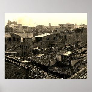 Póster China Antigua ciudad de Canton