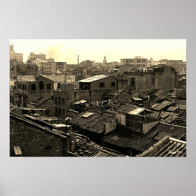 Póster China Antigua ciudad de Canton (Frente)