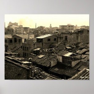 Póster China Antigua ciudad de Canton