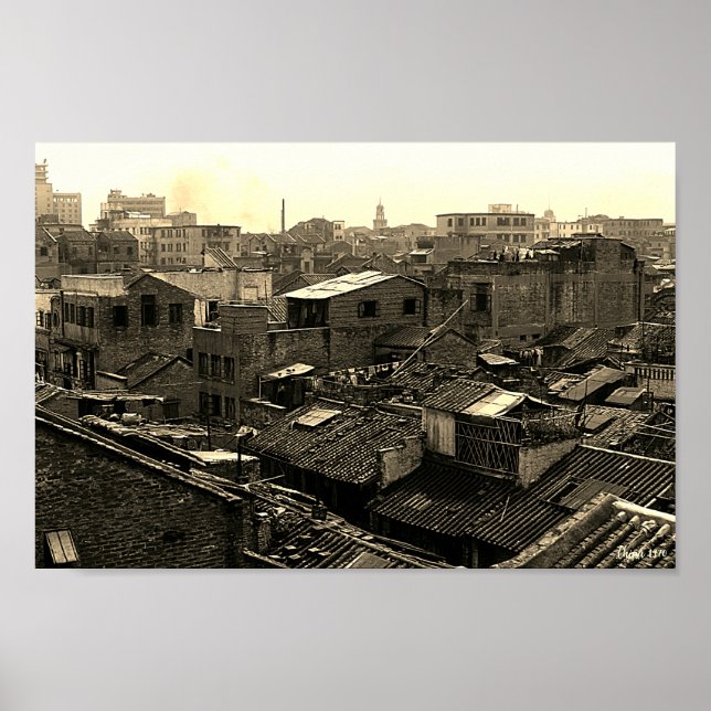 Póster China Antigua ciudad de Canton (Frente)