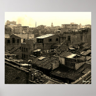 Póster China Antigua ciudad de Canton