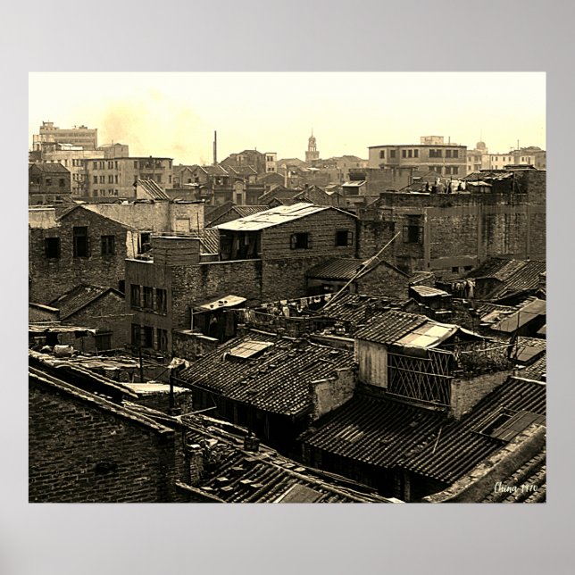 Póster China Antigua ciudad de Canton (Frente)