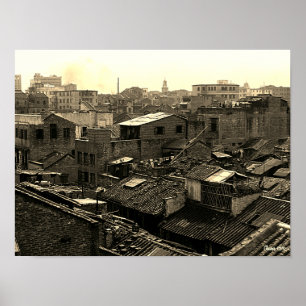 Póster China antigua ciudad de Canton