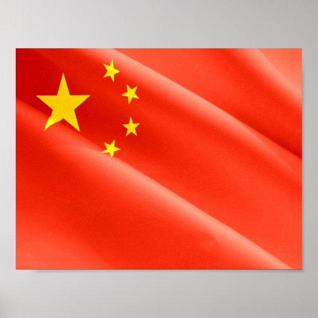 Póster China - Bandera china - ondeando - (Frente)