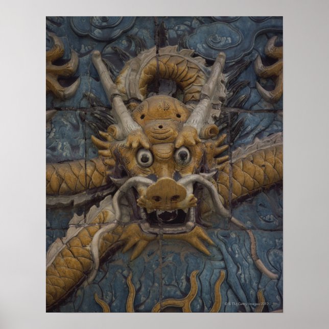 Póster China, Beijing, la ciudad prohibida, nueve dragone (Frente)