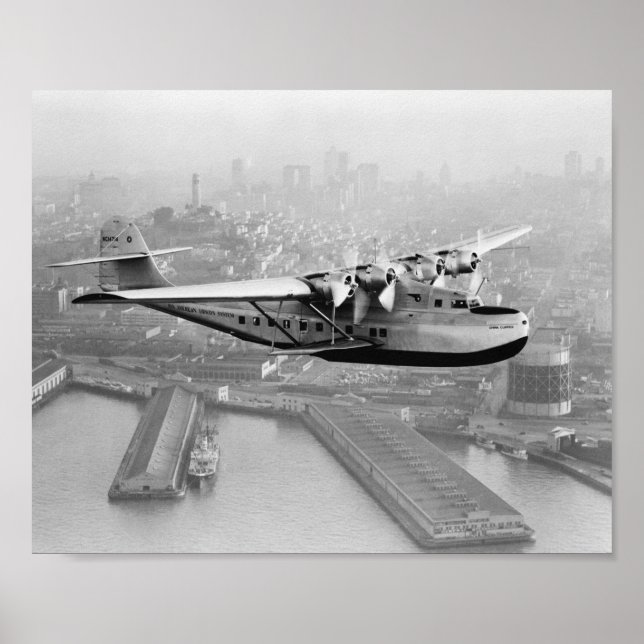 Póster China Clipper Volando En Barco Por San Francisco 1 (Frente)