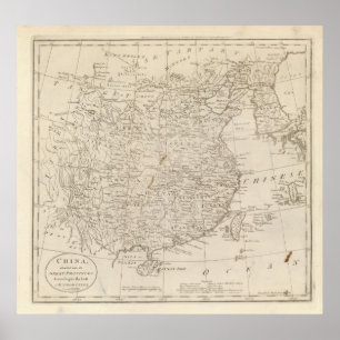 Póster China, dividida en sus grandes provincias