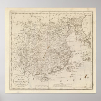 Póster China, dividida en sus grandes provincias