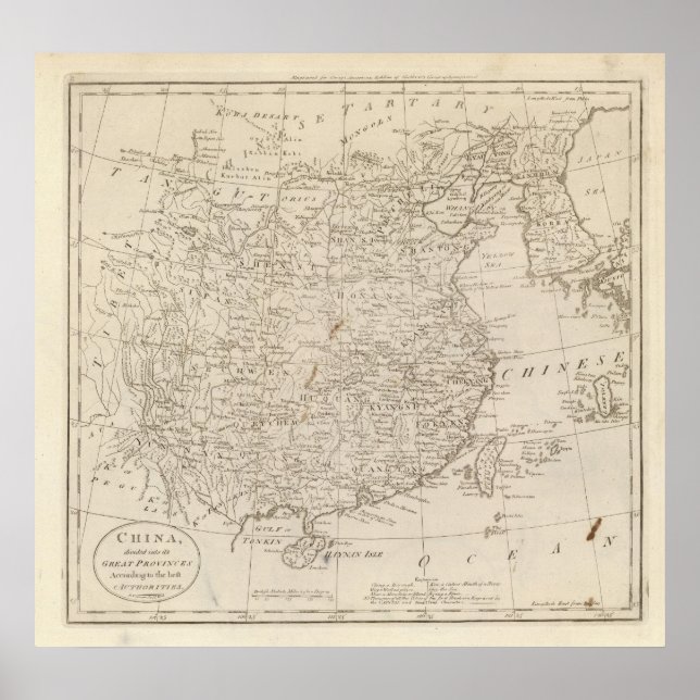 Póster China, dividida en sus grandes provincias (Frente)