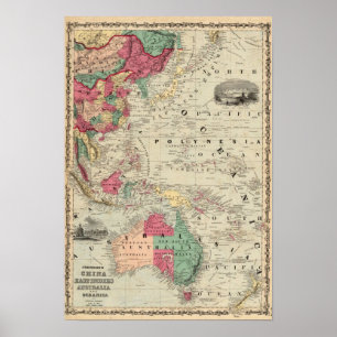 Póster China EaSt. Indias Australia y Oceanica