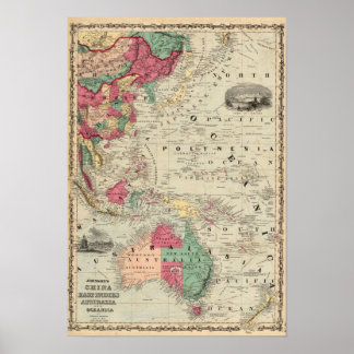 Póster China EaSt. Indias Australia y Oceanica