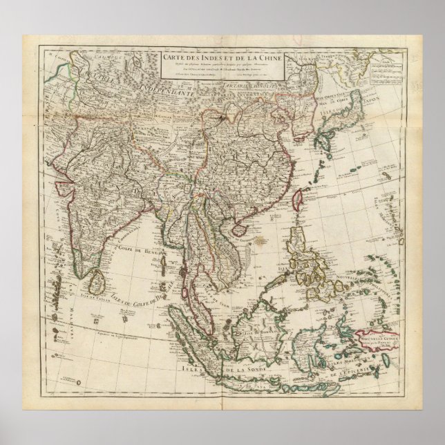 Póster China, India, Asia (Frente)