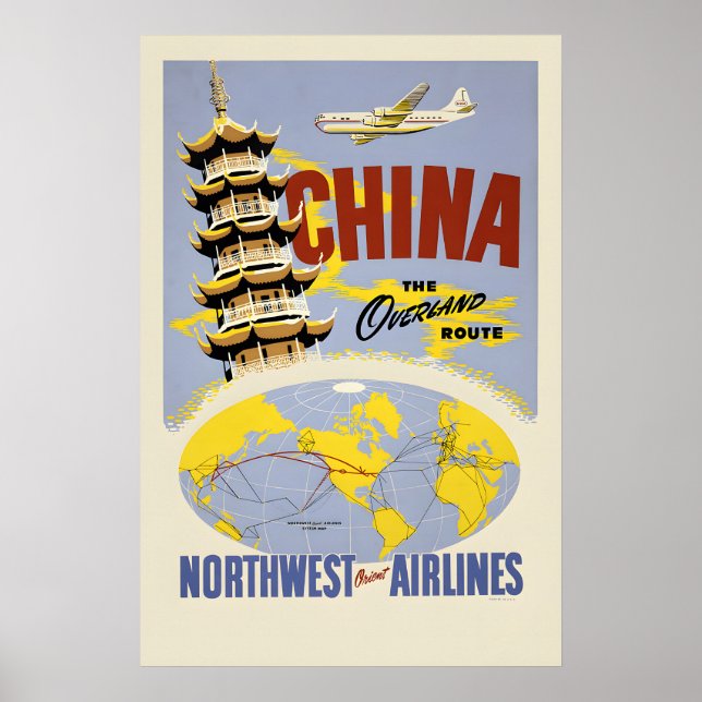 Póster China - Northwest Air Travel Poster (Frente)