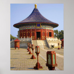 Póster China, Pekín, Parque Tian Tan, Templo del Cielo,