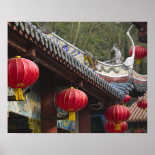 Póster CHINA, provincia de Chongqing, Fengdu. Fengdu Ghos