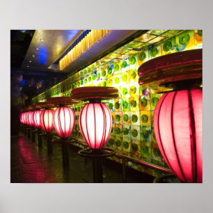 Póster China, Shanghái. Bar en el barrio Xin Tian Di