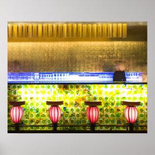 Póster China, Shanghái. Bar en el barrio Xin Tian Di bar 