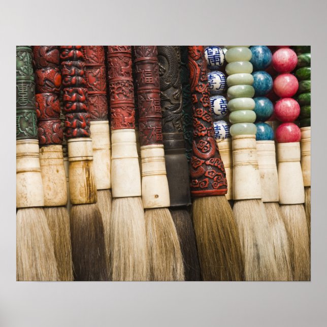 Póster China, Shanghai. Brushes Chenghuang Miao (Frente)