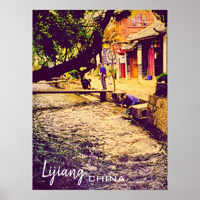 Póster China viaja a la provincia de Lijiang Yunnan (Frente)