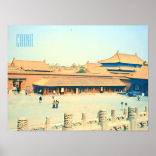 Póster China Viaje vintage a la Ciudad Prohibida