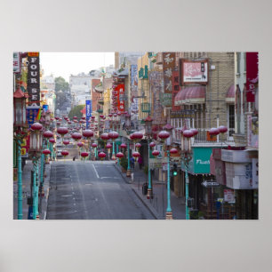 Póster Chinatown en Grant Street en San Francisco,